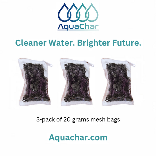 AquaChar 3-pack: three 20 gram mesh bags of filter media